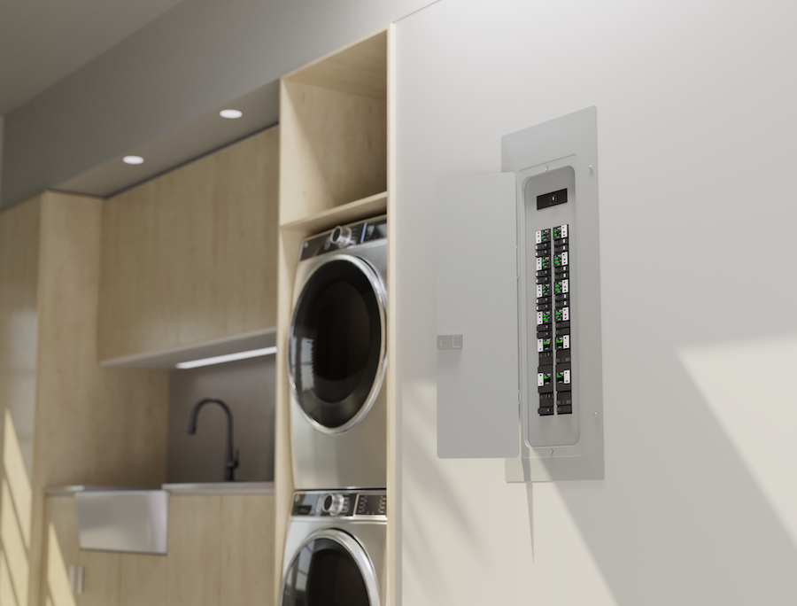  A Savant Energy smart panel installed in a luxury home.